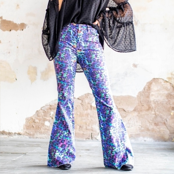 L&B Denim - Iridescent Leopard Bells